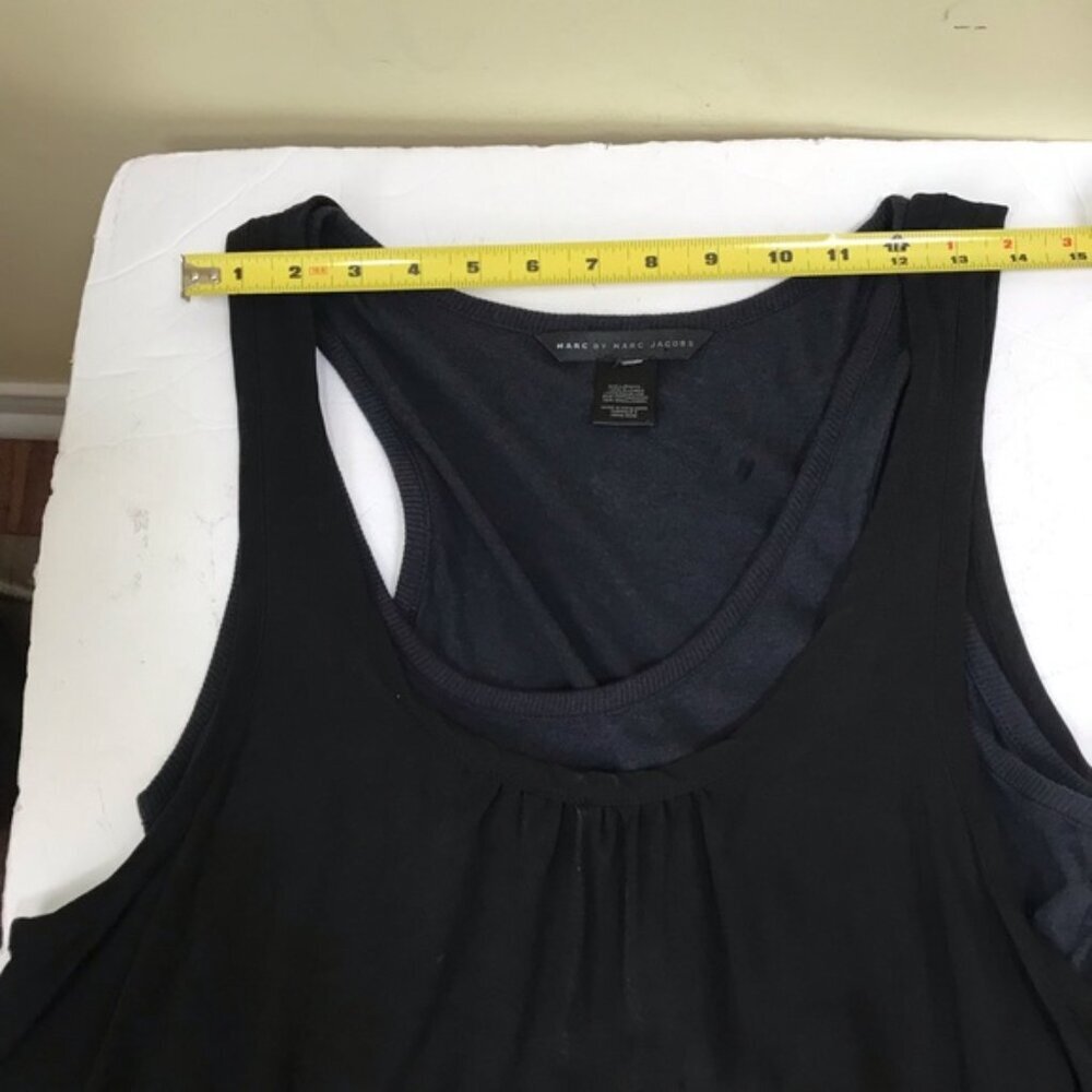Marc Jacobs Silk Cotton Sleeveless Tunic Top Layer Flowy Minimalist Flowy Tank L - Picture 13 of 15